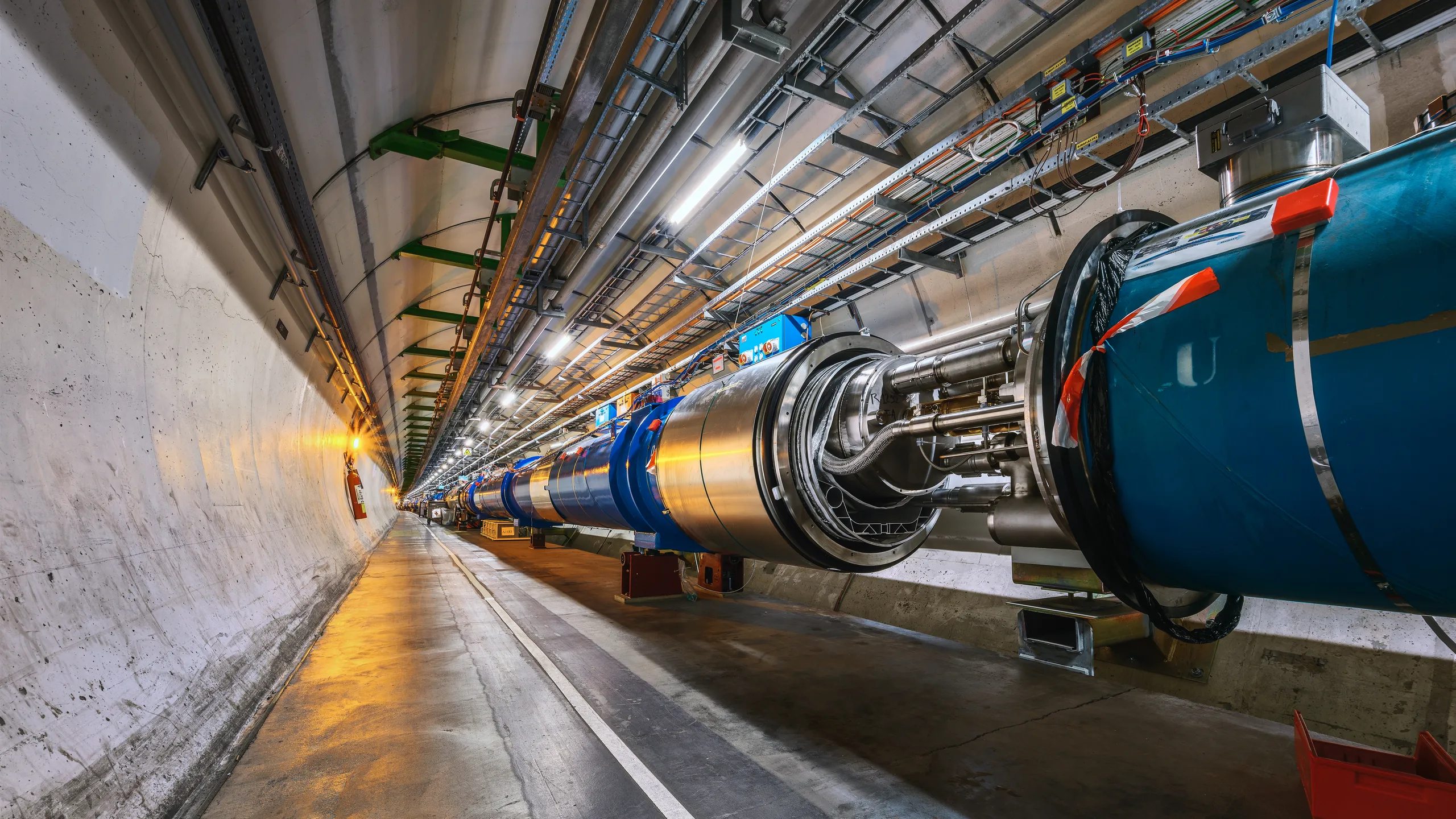 Cross-section of LHC superconducting dipole magnet